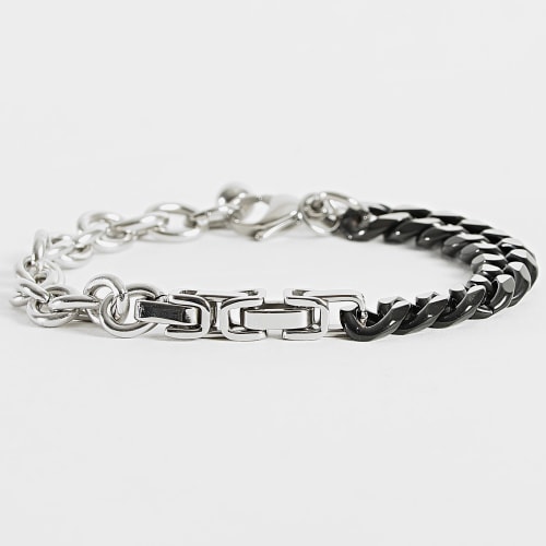 Bracelet Noir Argenté