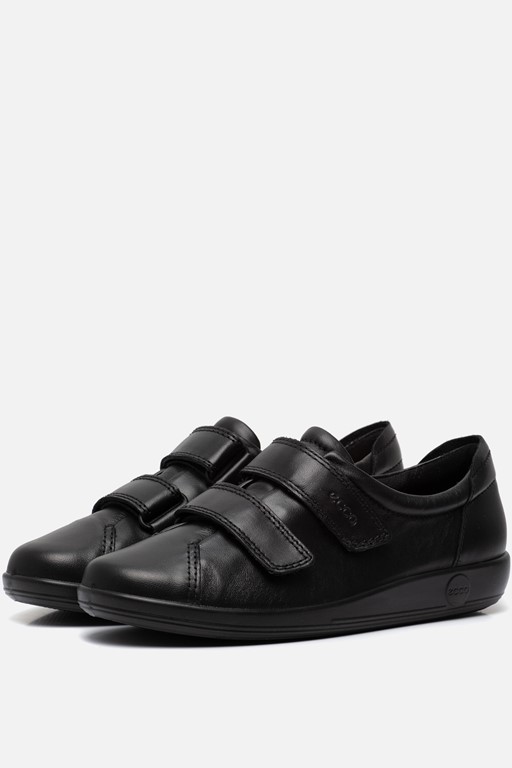 Ecco Soft 2.0 Velcro Sneakers zwart Leer