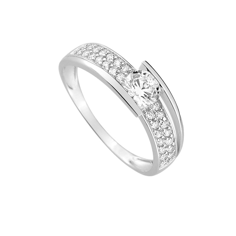 Bague femme - Oxyde de zirconium - Or 18 Carats
