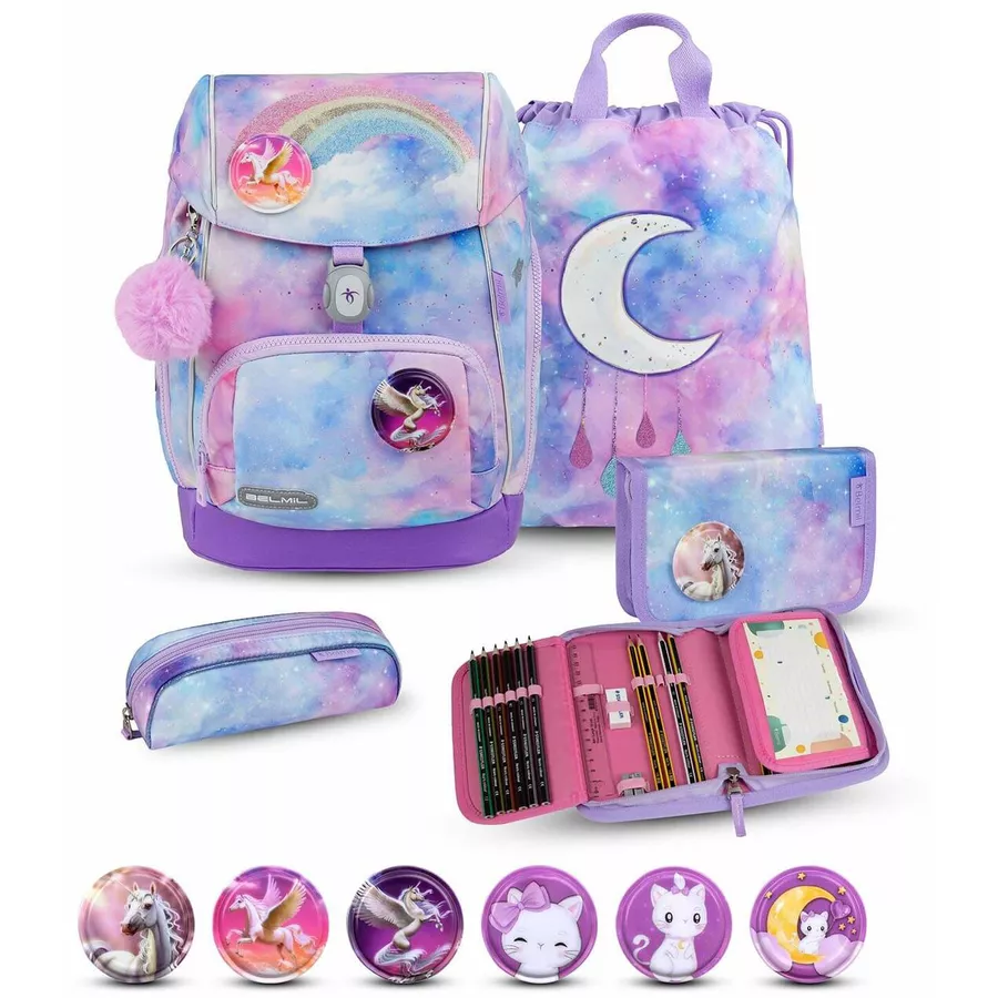 Belmil Schulranzen Premium Comfy Plus Set 5-teilig Moonlight