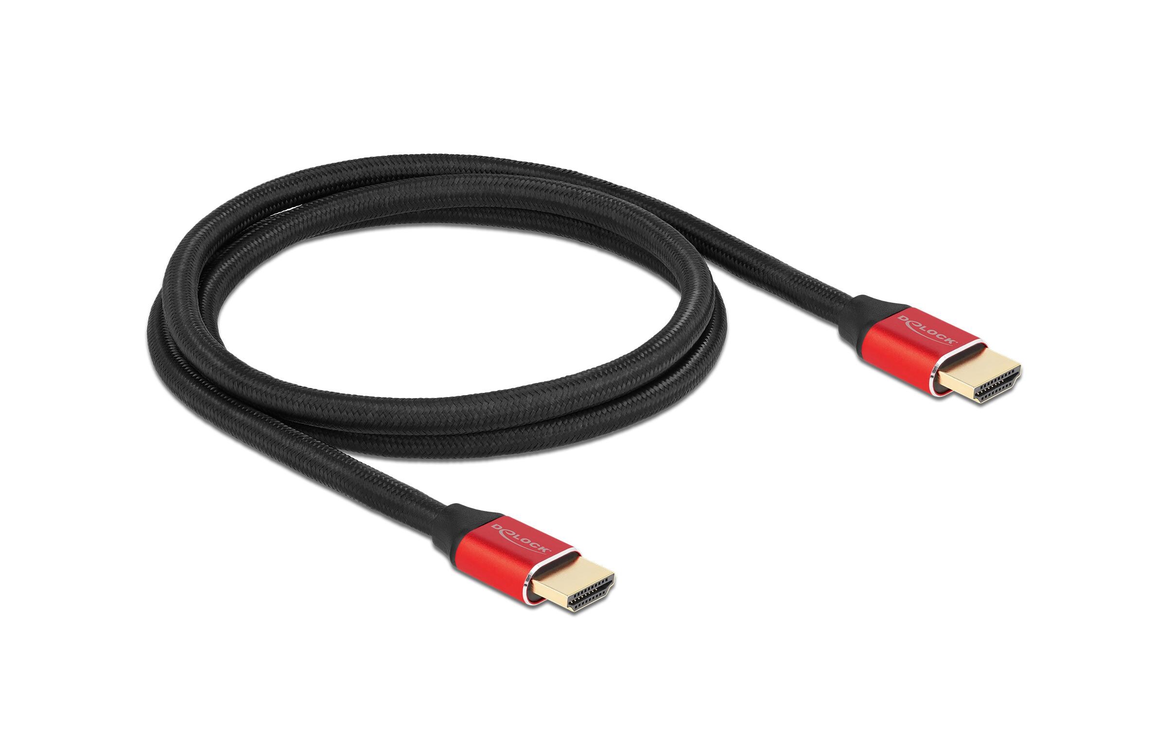 Kabel 8K 60Hz HDMI - HDMI, 1 m, RotDelock Ultra High Speed HDMI Kabel 48 Gbps 8K 60 Hz rot 0.5 m zertifiziert