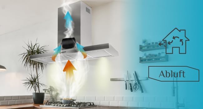 GCH F 118 12 IS N Dunstabzugshaube 120 cm Wandhaube aus Edelstahl, 1000 m³/h Motor, LED Beleuchtung, 4 Metallfettfilter, Abluft/Umluft, 3 Stufen, Energieklasse A