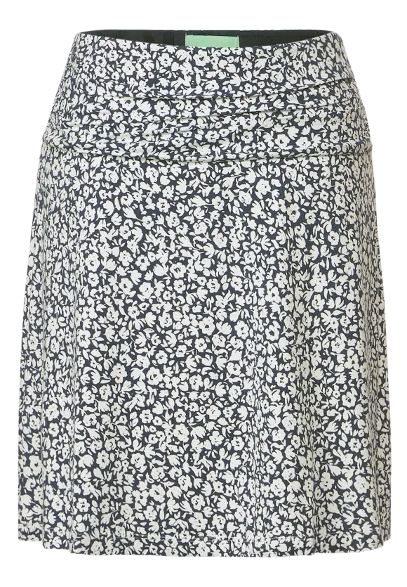 Blumenprint Minirock - cool vintage green