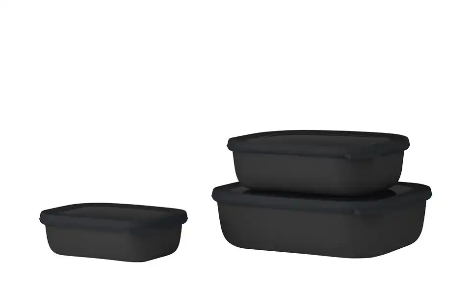 Mepal Multischüssel-Set, 3-teilig / 0,5l, 1,0l, 2,0l Cirqula Schwarz Je 1 Schüssel 0,5l, 1,0l und 2,0l Rechteckig