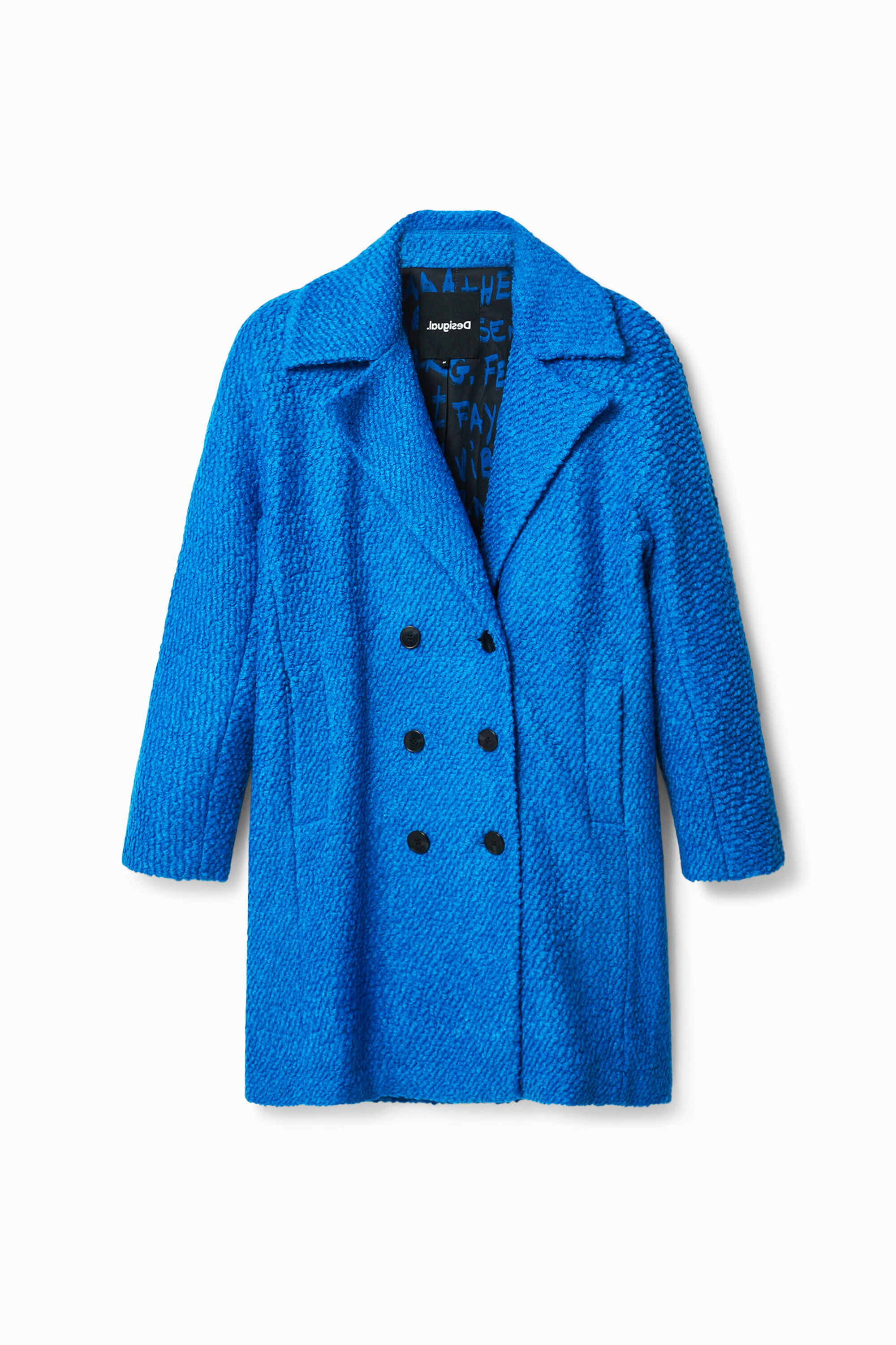 Manteau droit laine