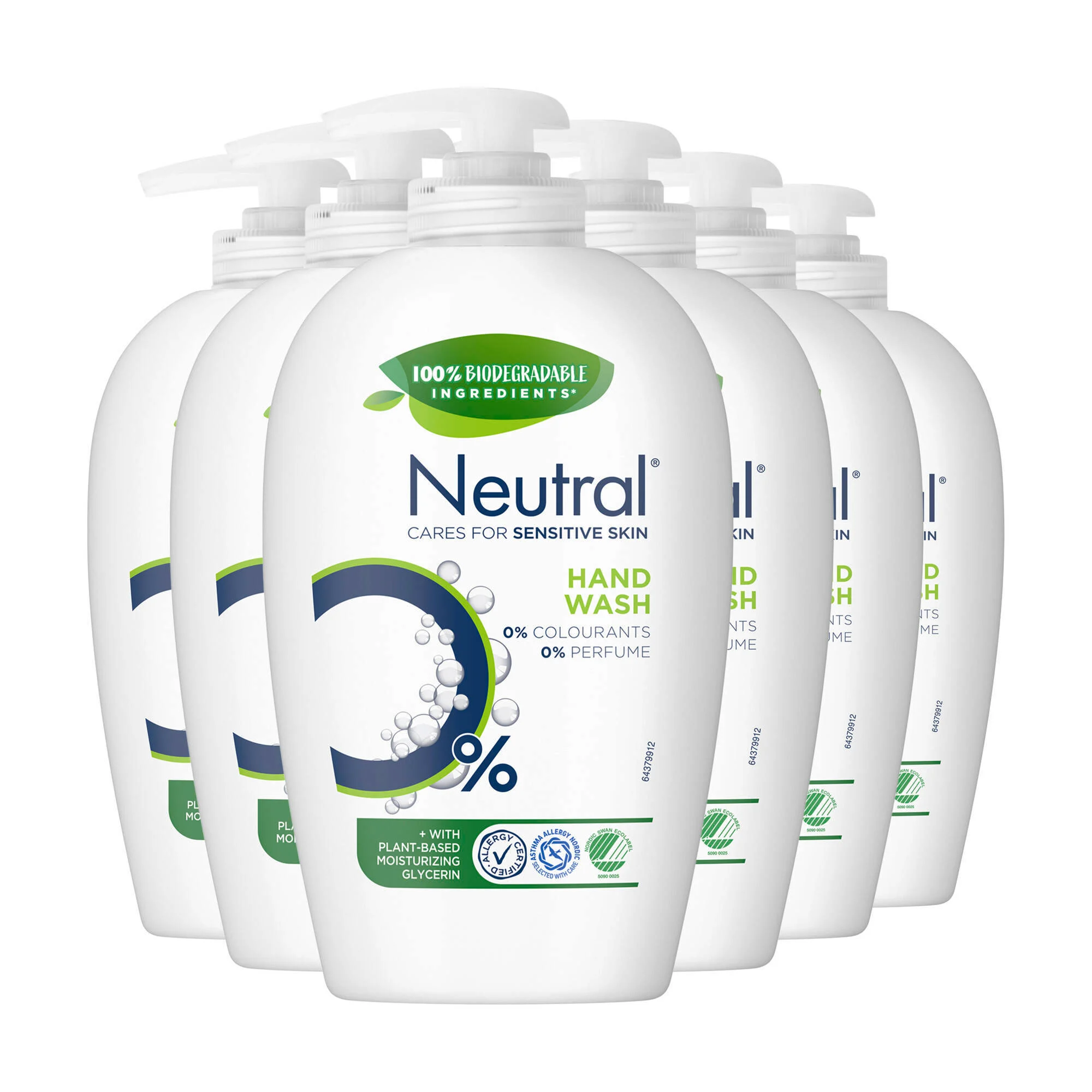 Neutral vloeibare handzeep Parfumvrij - 6 x 250 ml