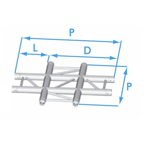Prolyte X30L-C016F ladder truss 4-weg stuk plat
