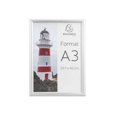 Exacompta Office cadre - Cadre mural clipsable pour A3 - aluminium/cristal