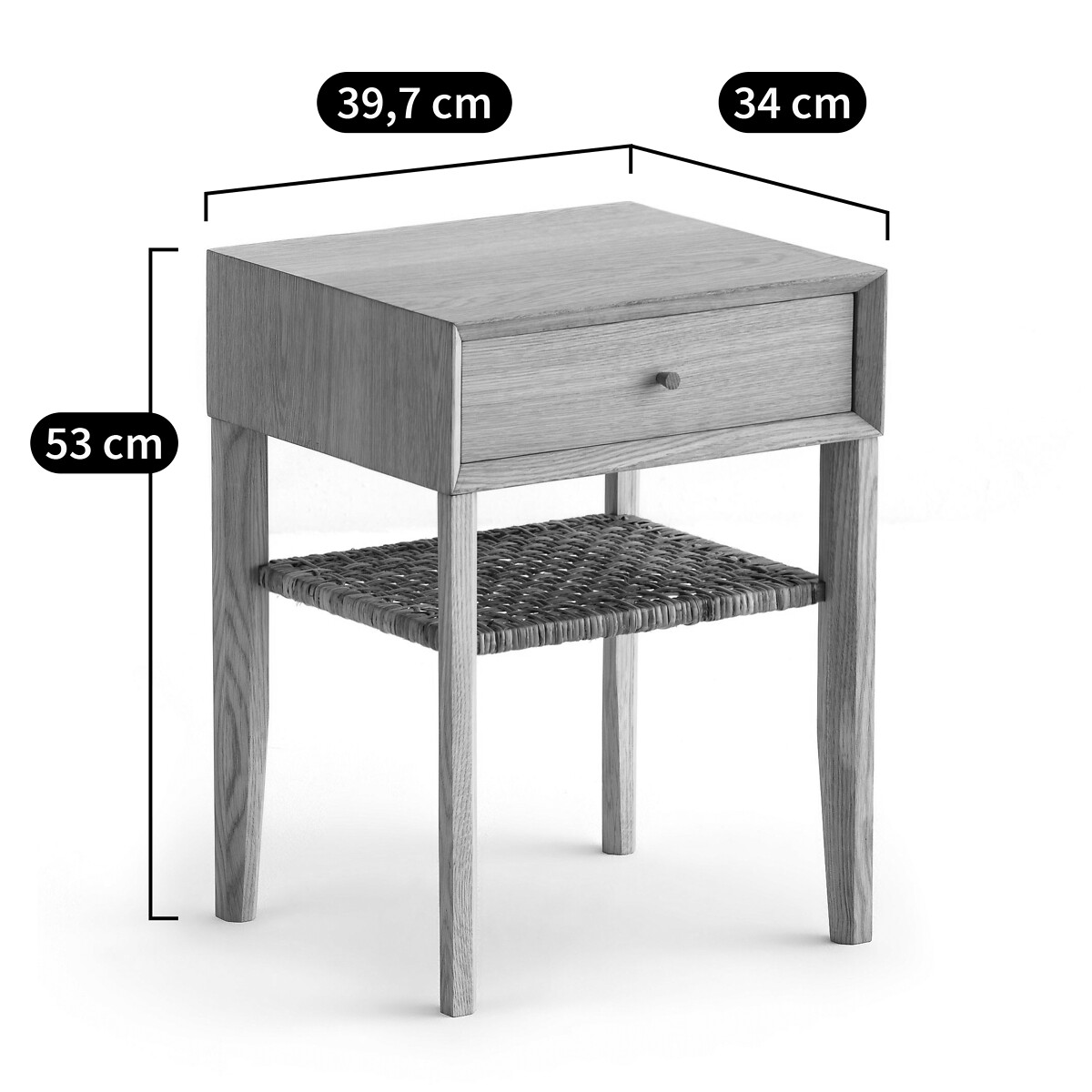 AM.PM<br>Mesa de cabeceira em carvalho maciço e folheado de carvalho, Dawud