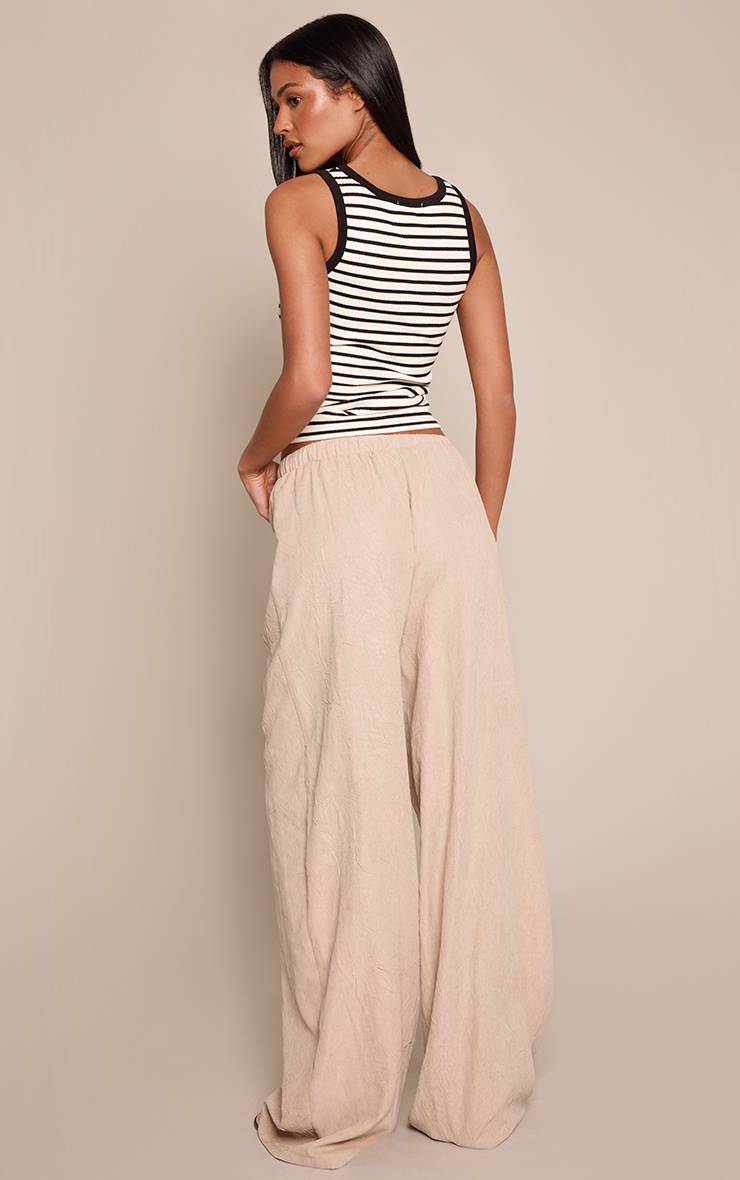 Sable Pantalon Large En Peau De Pêche Froissée Coupe Tall