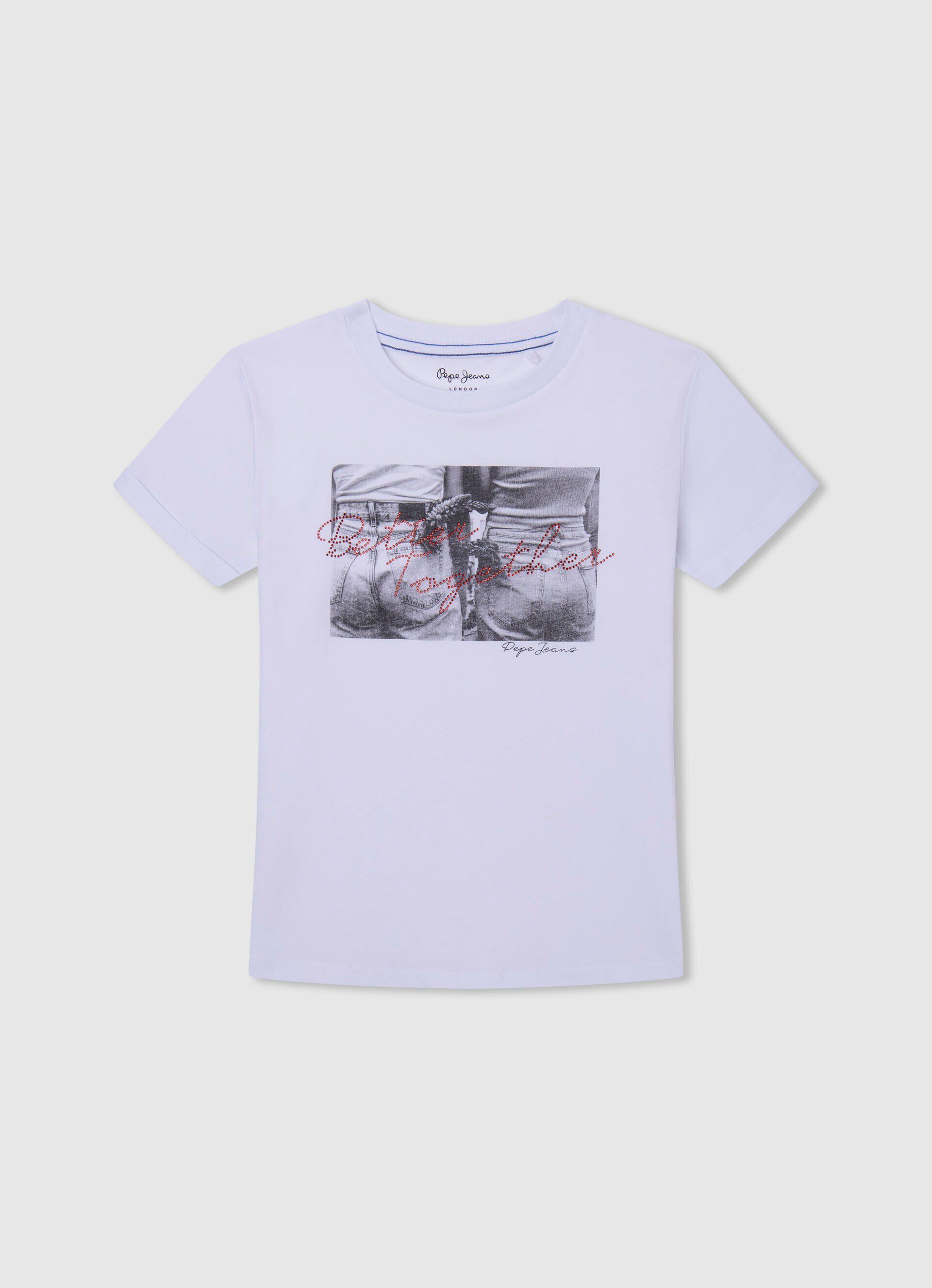 CAMISETA COM ESTAMPA FOTOGRÁFICA - branca