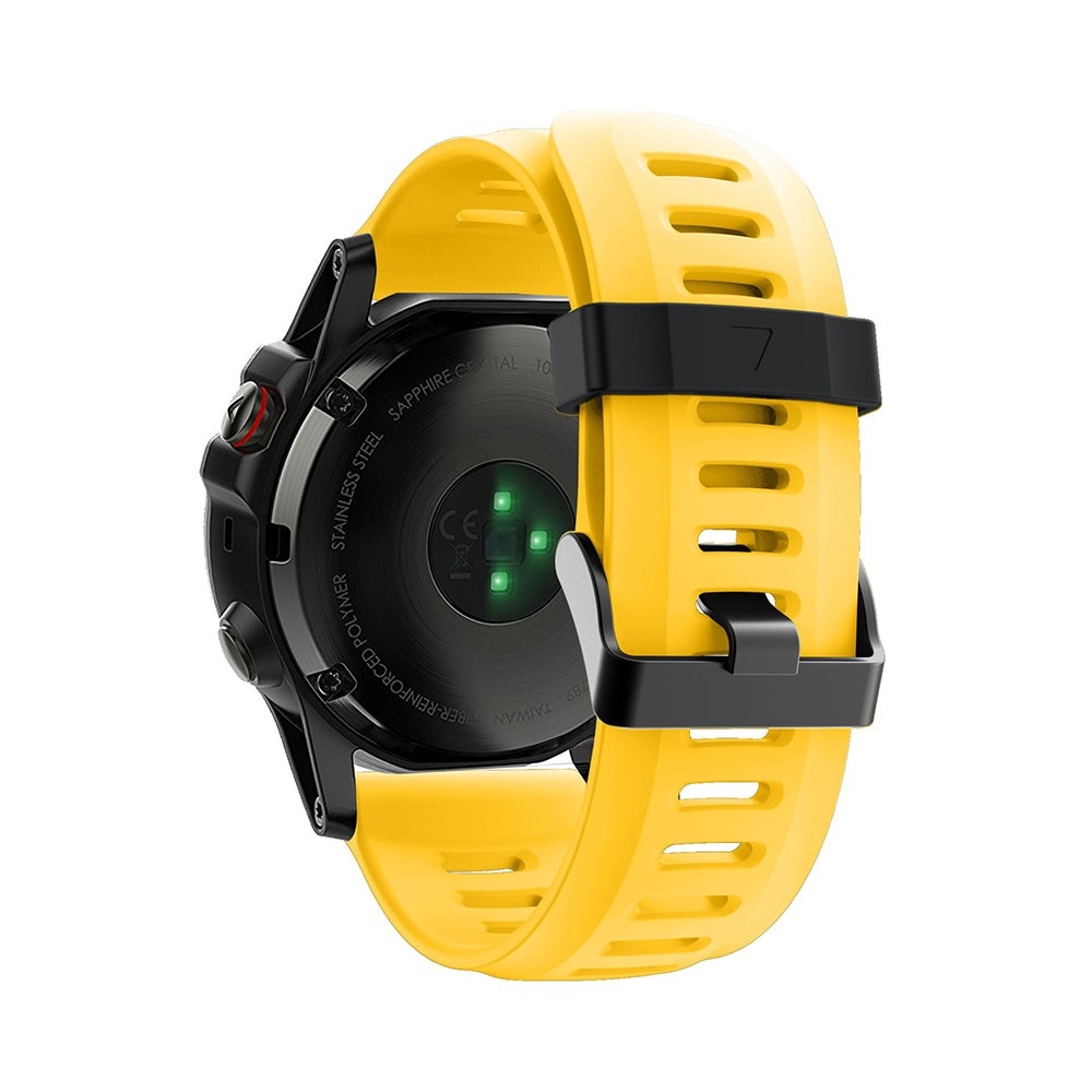 Garmin Fenix 5X / 5X Plus / 3 / 3 HR / 3 Sapphire / D2 Bravo / Quatix 3 / Descent Mk1 Sport Armband aus Silikon (Gelenkumfang 153-241 mm) - Gelb