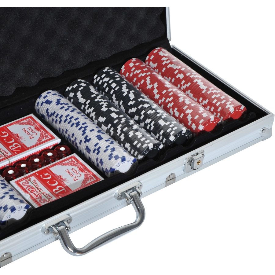 HOMCOM Pokerkoffer inklusive Pokerset silber