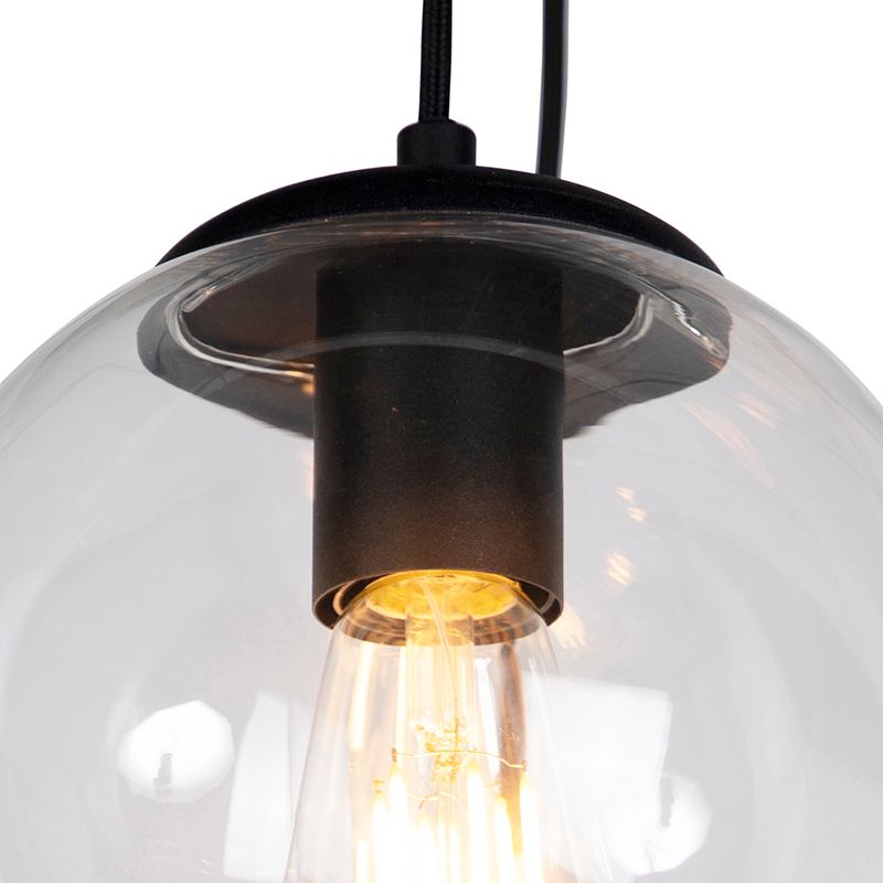 Art deco hanglamp zwart 7-lichts - Pallon