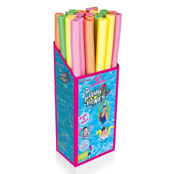 Bestway Aqua Bones Poolnudel, sortiert, orange, rosa, grün, gelb, ab 36 Monate - 12 Jahre. Farbe nicht frei wählbar.