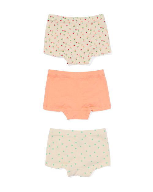 3 boxers enfant coton stretch rose pâle
