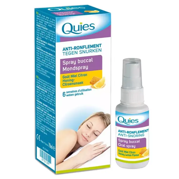 Quies Anti-Ronflement Spray Buccal Goût Miel/Citron 70ml