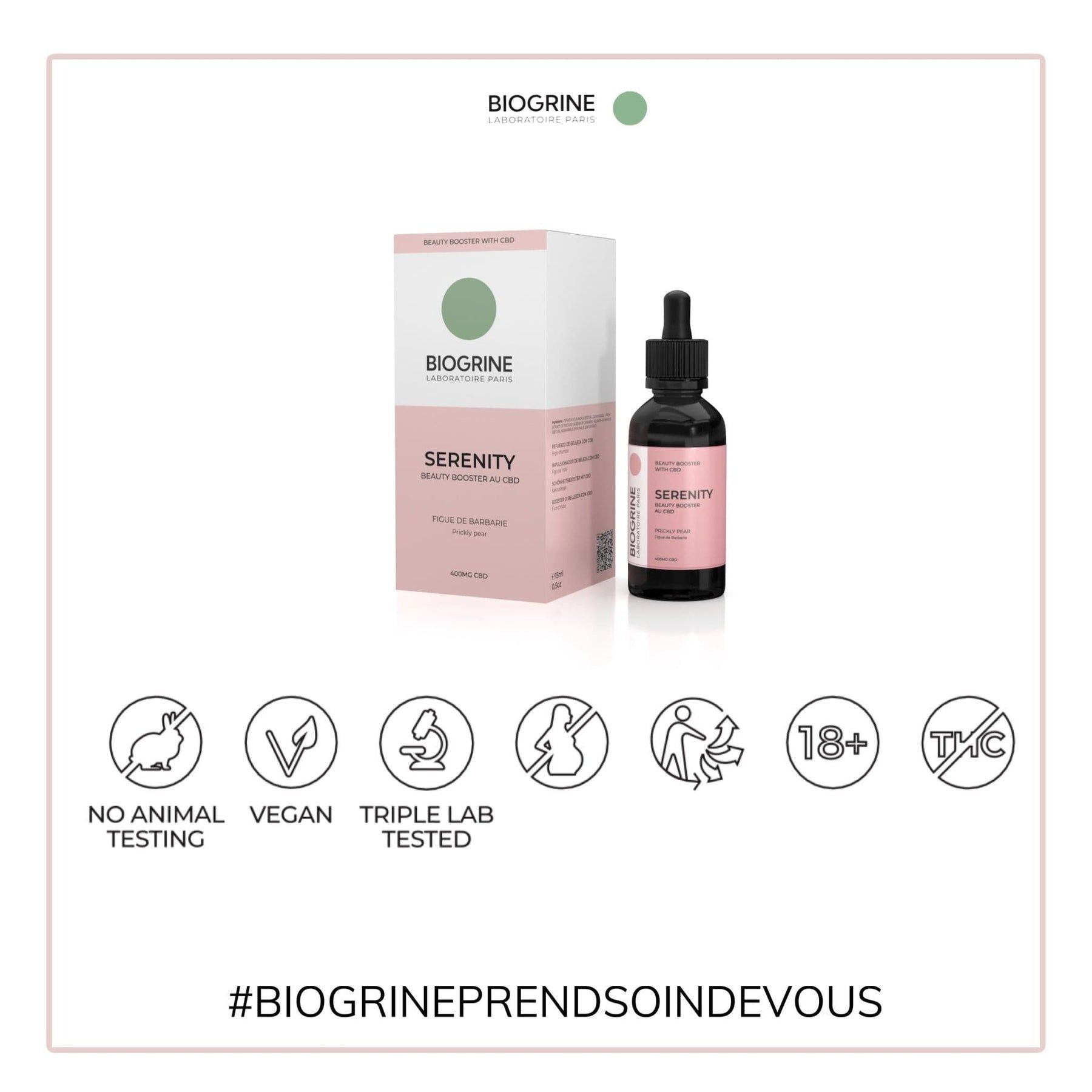 BIOGRINE „SERENITY“ INTENSIVER BEAUTY-SERUM BOOSTER MIT CBD KAKTUSFEIGE