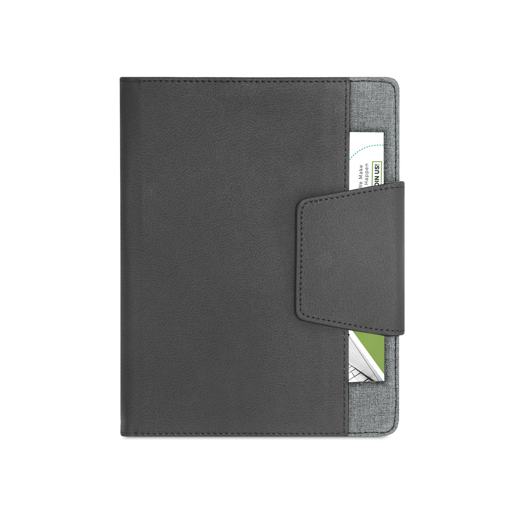 hi!dea 93788 - Couverture en PU et tissu polyester avec bloc-notes A5 avec pages unies