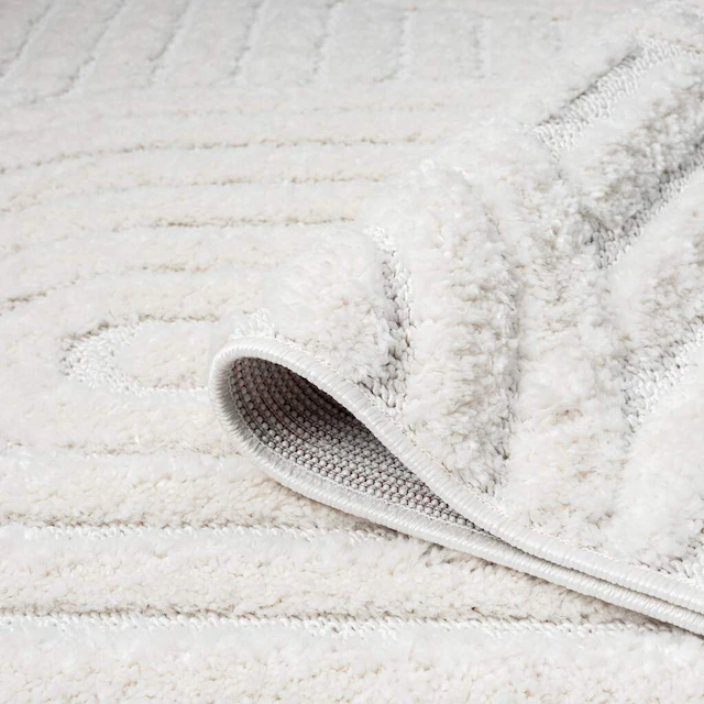 Carpet City Hochflor-Teppich »FOCUS765« rund 20 mm Höhe Boho-Teppich, Hochtief-Muster/ 3D-Effekt, für Wohnzimmer, Schlafzimmer