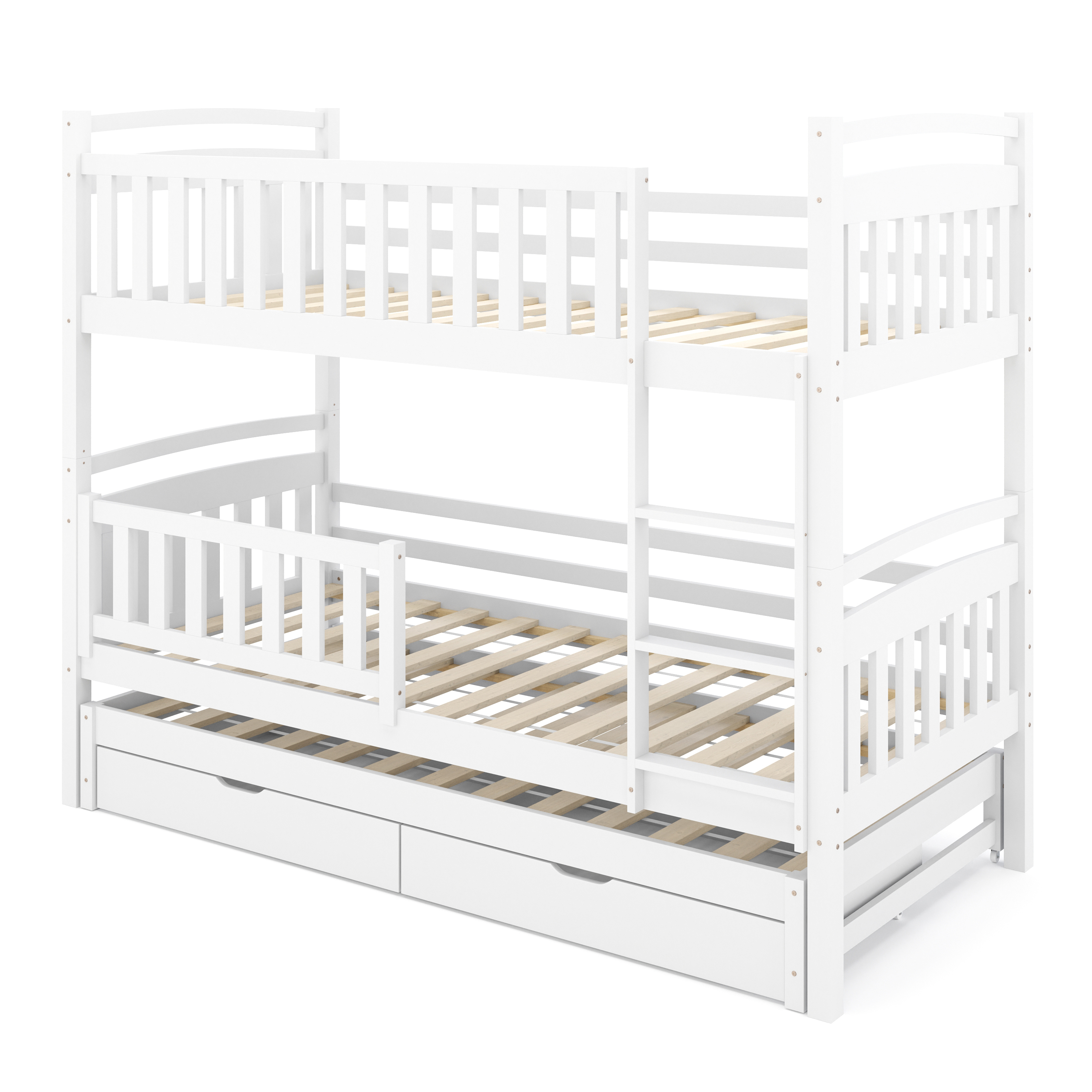 Etagenbett JULIETTE mit Ausziehfunktion 90 x 200 cm weiss