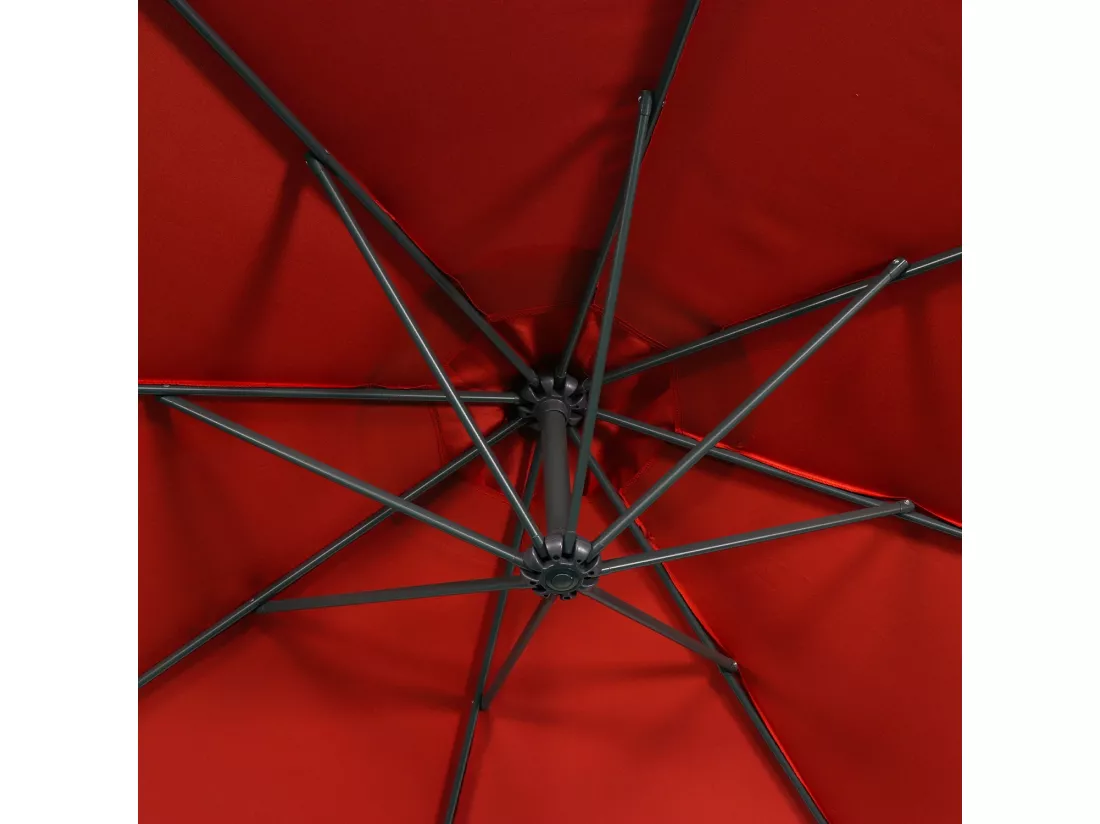 Parasol déporté rond Ø300cm - Hardelot - Terracotta - Manivelle anti-retour | Toile déperlante | Facile à utiliser