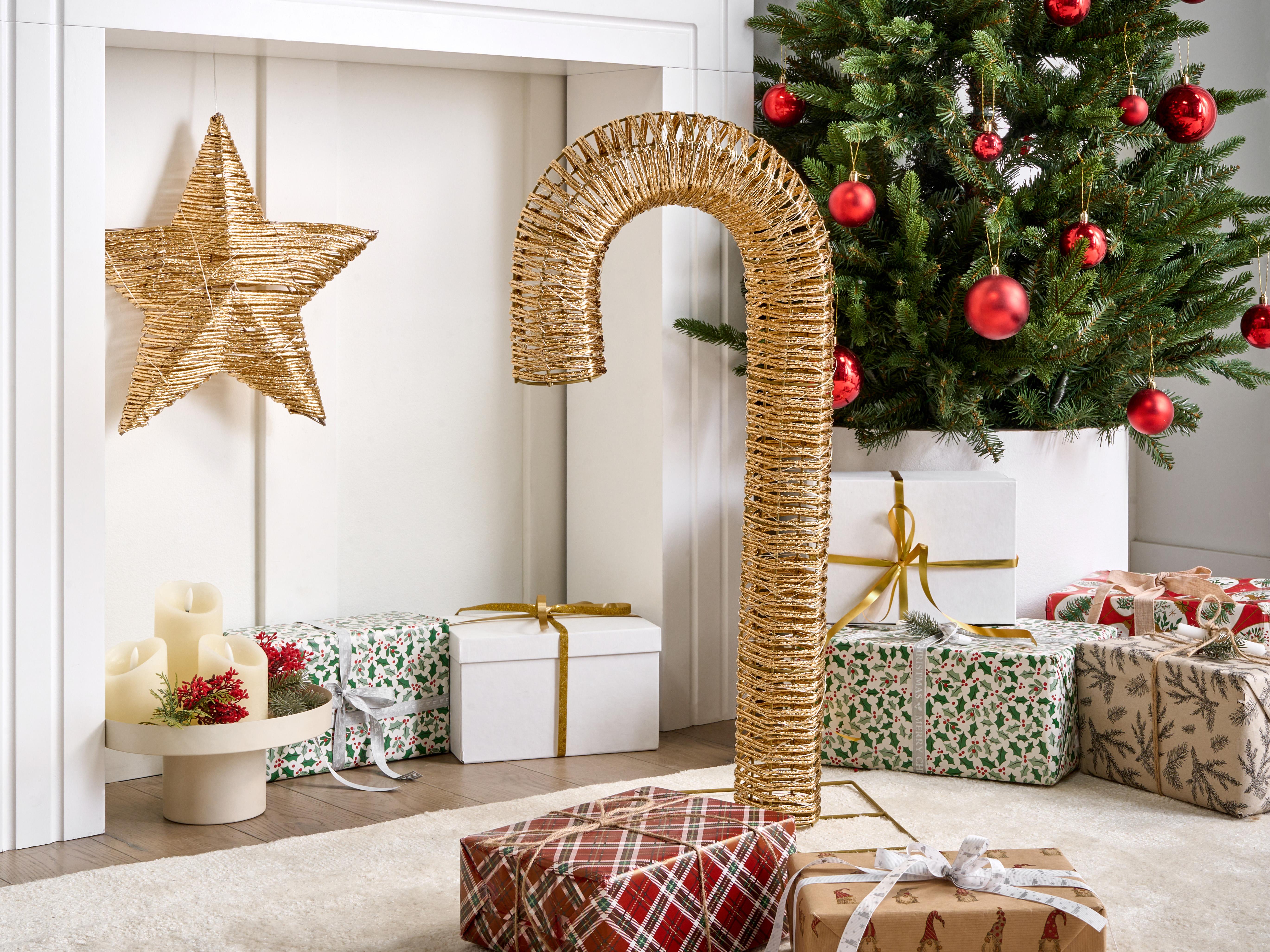 Buitendecoratie LED HOLMAVIK Zuurstok 74 cm Goud