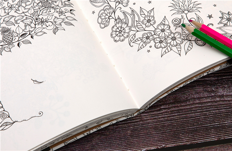 (4er Set) 185x185mm Anti Stress Malbuch Secret Garden Mandala / Blumen Kreatives Zeichnen für Erwachsene