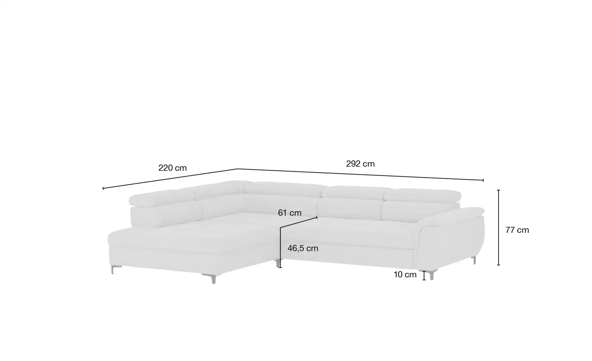 switch Ecksofa aus Flachgewebe Denvo