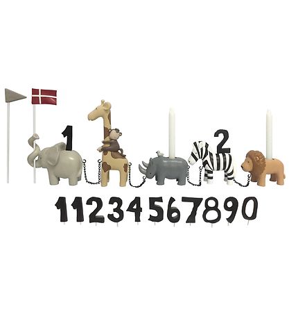 Kids by Friis Geburtstagszug - 45 cm - Safaritiere