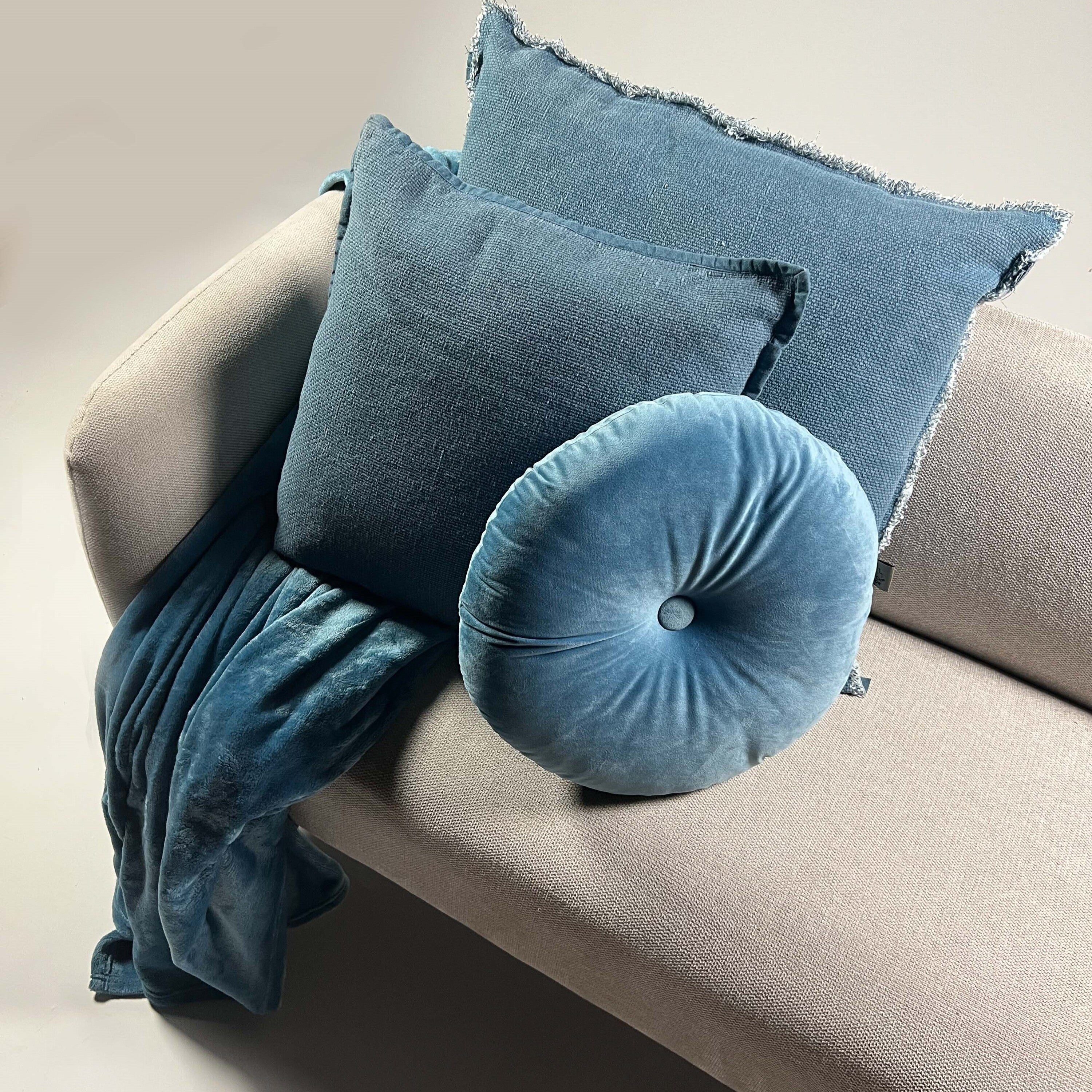 Dutch Decor sierkussen Bowie - 45x45 cm Provincial Blue