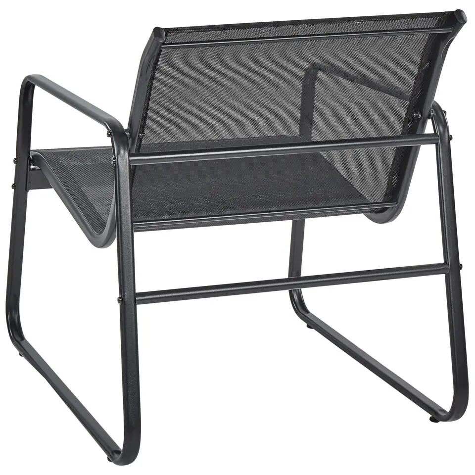 BARREA - Loungeset 4-zits - Zwart - Metaal
