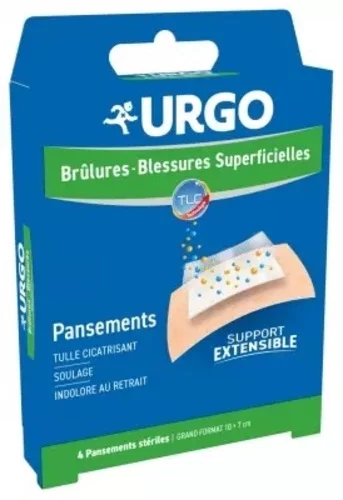 Brûlures Blessures Superficielles - Urgo - 4 Pansements Stériles