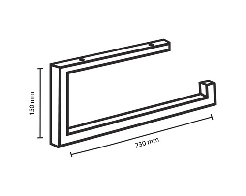 Handdoekhouder 23 x 15 cm mat zwart voor wastafelblad