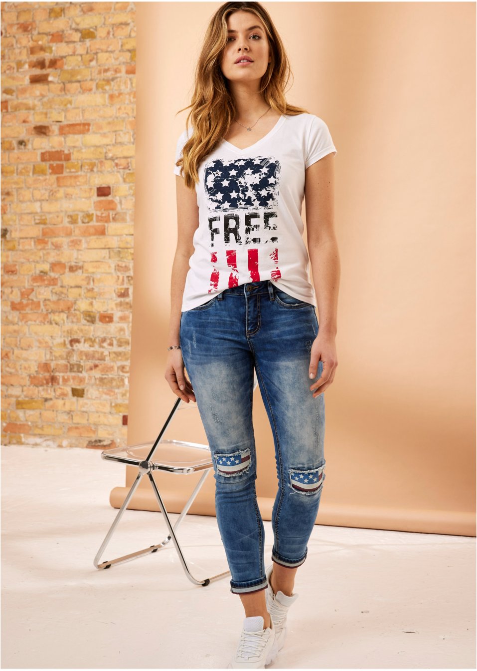 Jean Skinny avec détail drapeau