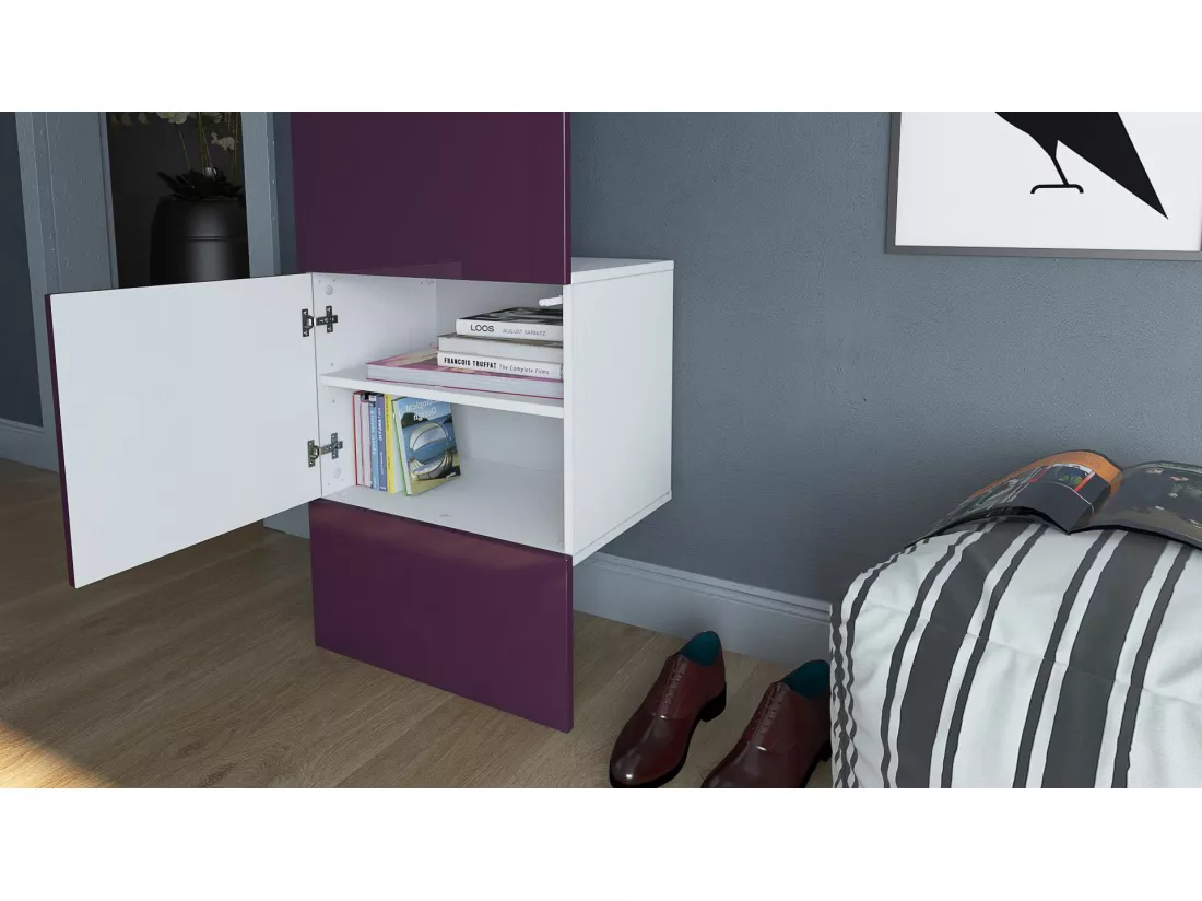 Porte Manteaux Blanc Mat Et Avola-anthracite (LxHxP) : 52 x 193 x 35 cm