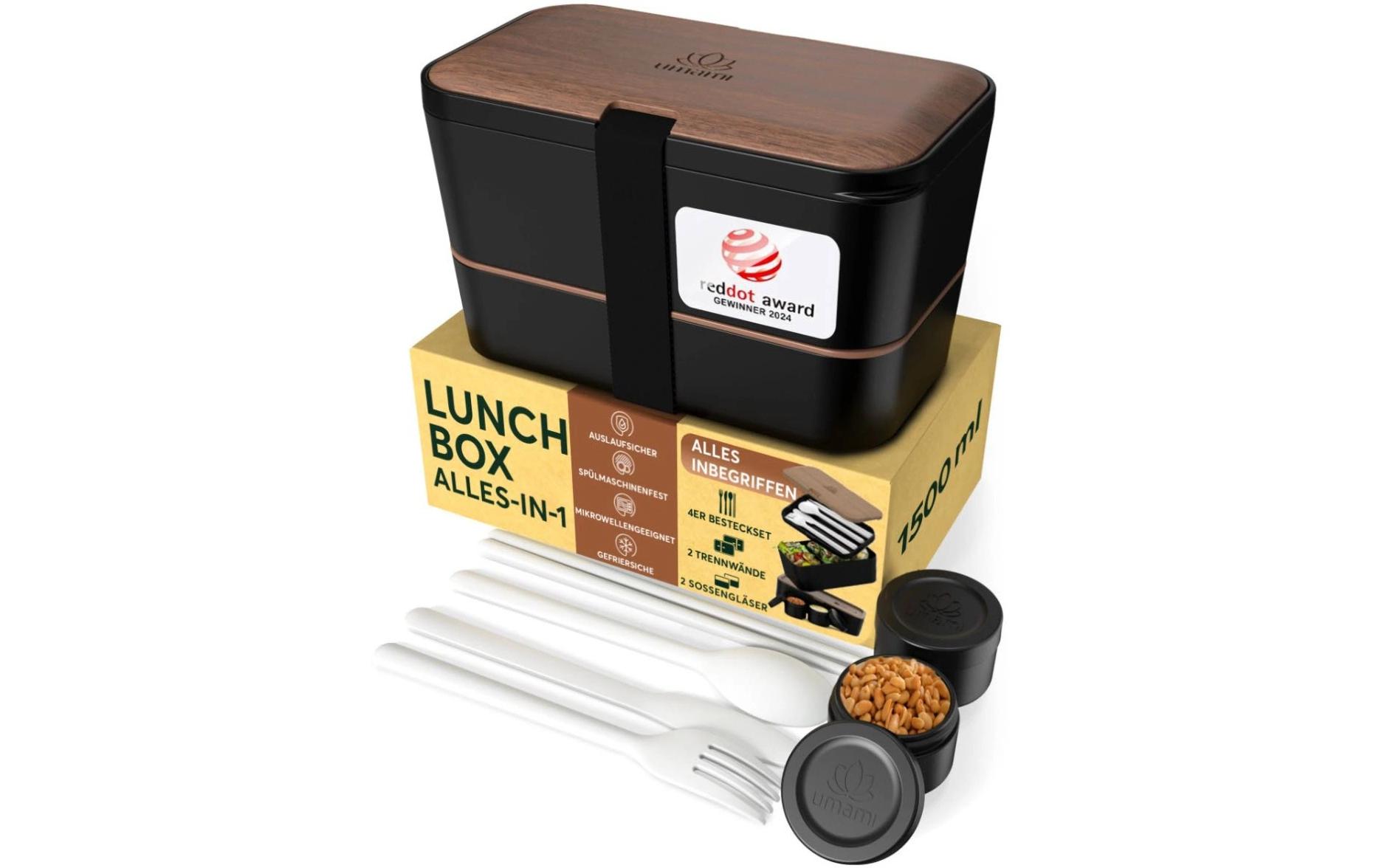 Lunchbox Nestable L Walnut BlackPraktische und nachhaltige Lunchbox