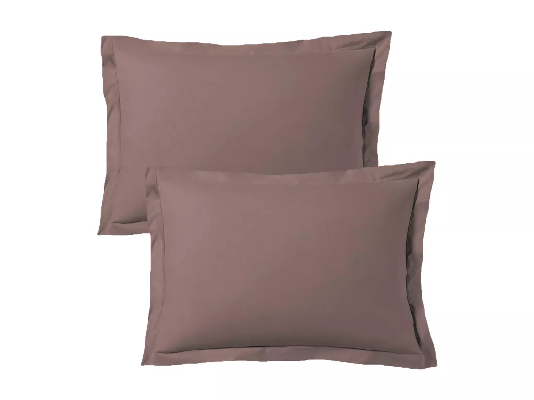 Lot de 2 taies d'oreiller 50x70 cm satin de coton