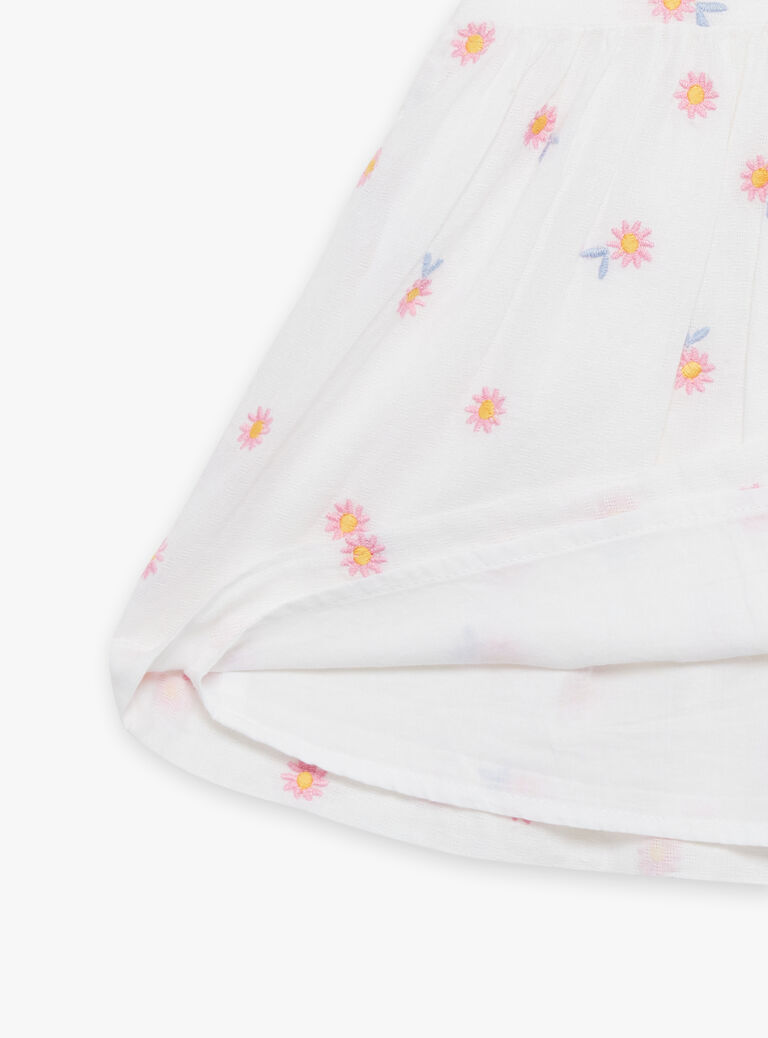 Robe et culotte blanches à imprimé fleuri