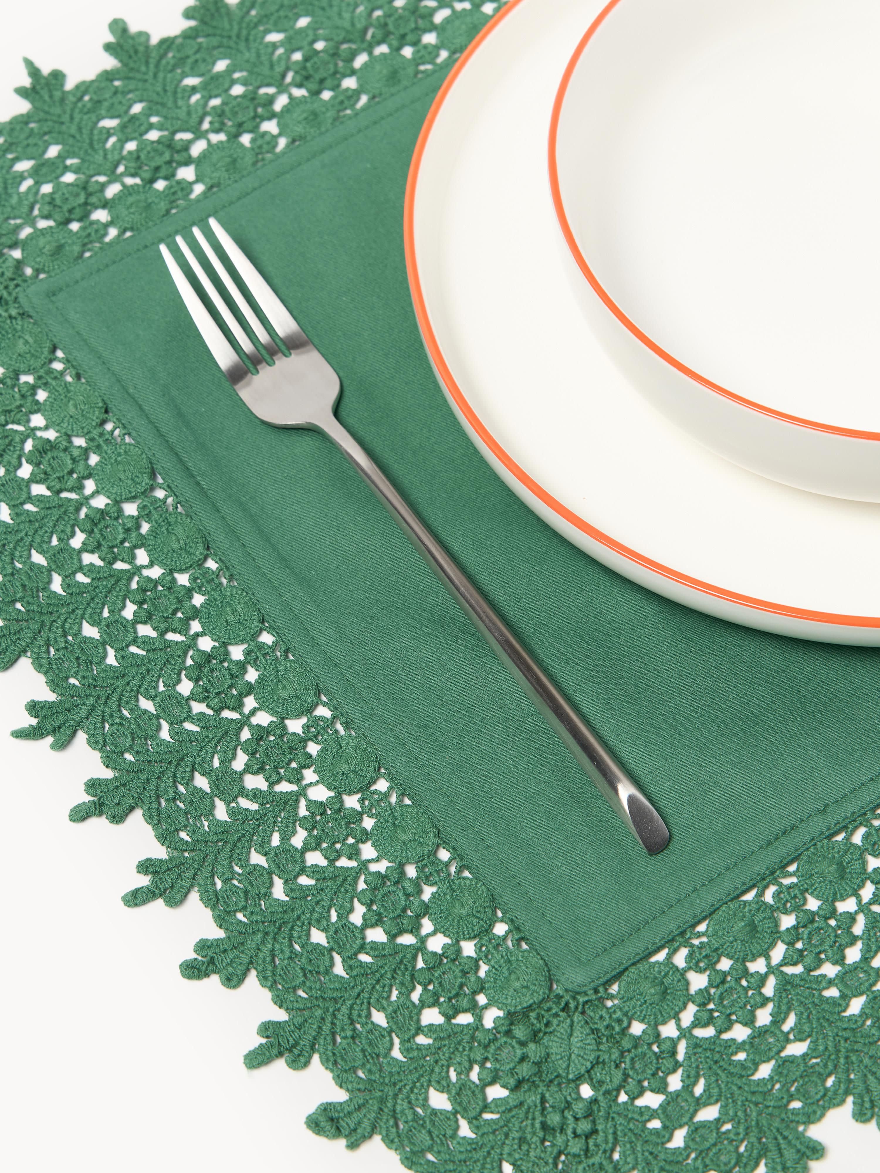 Placemats Flavia met kantrand, 2 stuks
