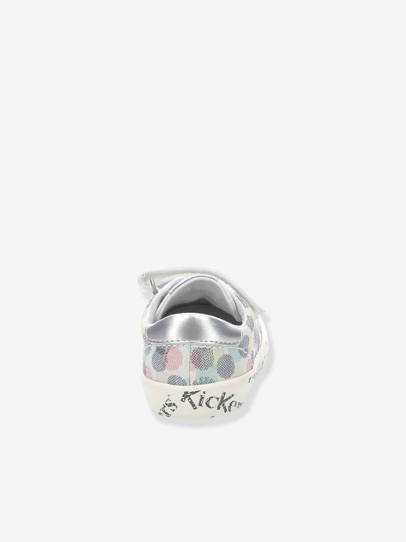 Tênis KICKERS® Gody Gold para meninas, branco claro com estampa.