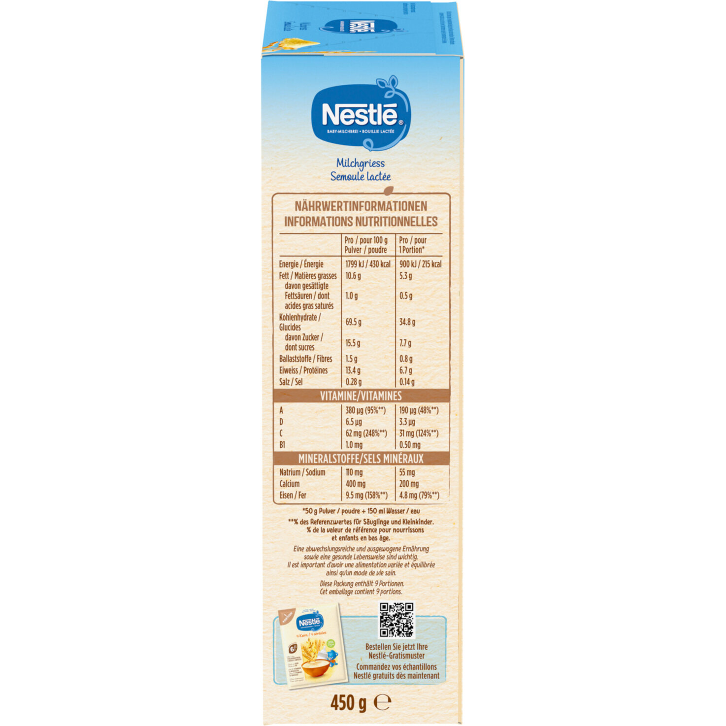 Nestlé Milchgriess für Babys, nach 6 Monaten