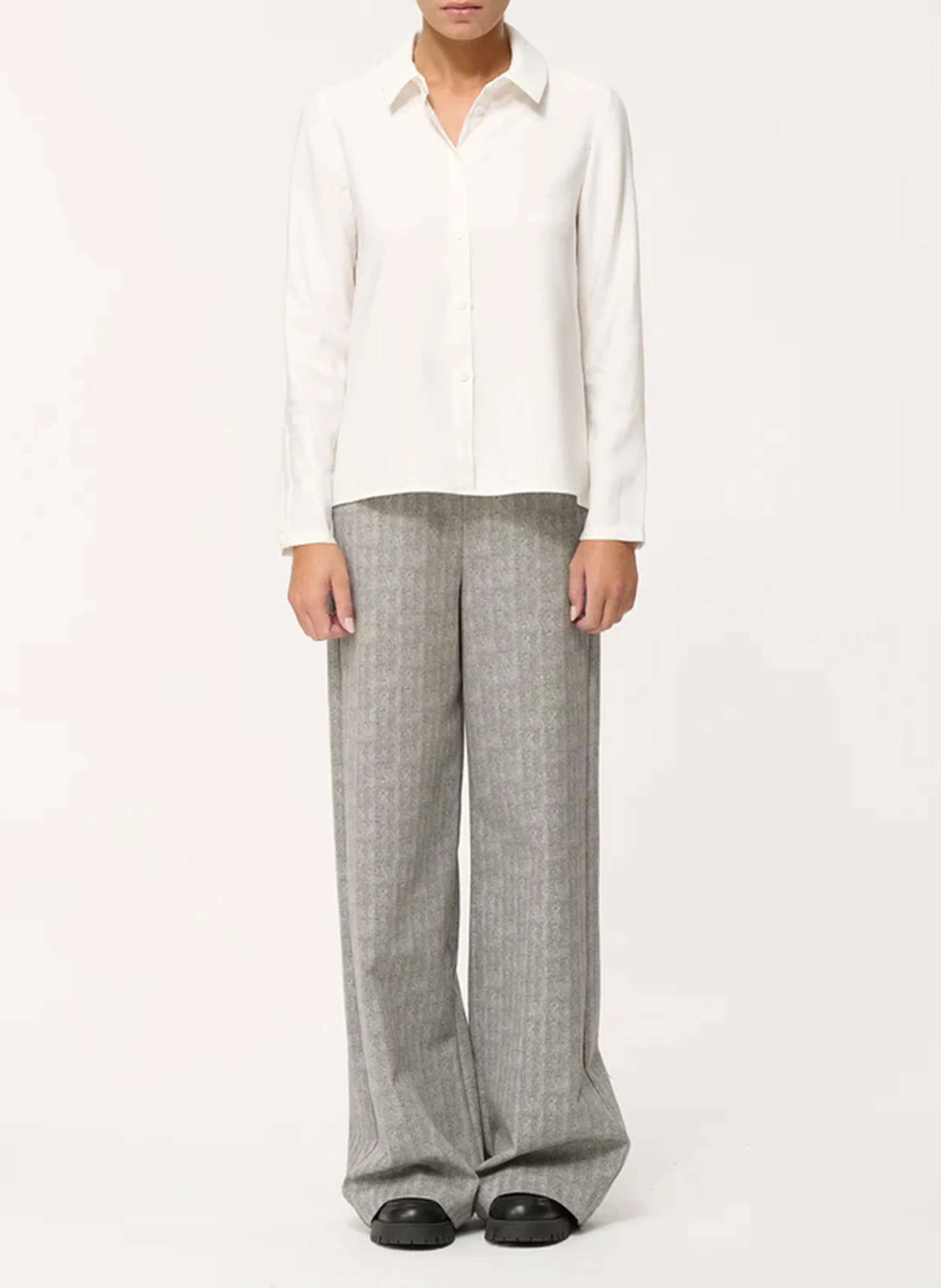 Chemise droite à col classique | Blanc