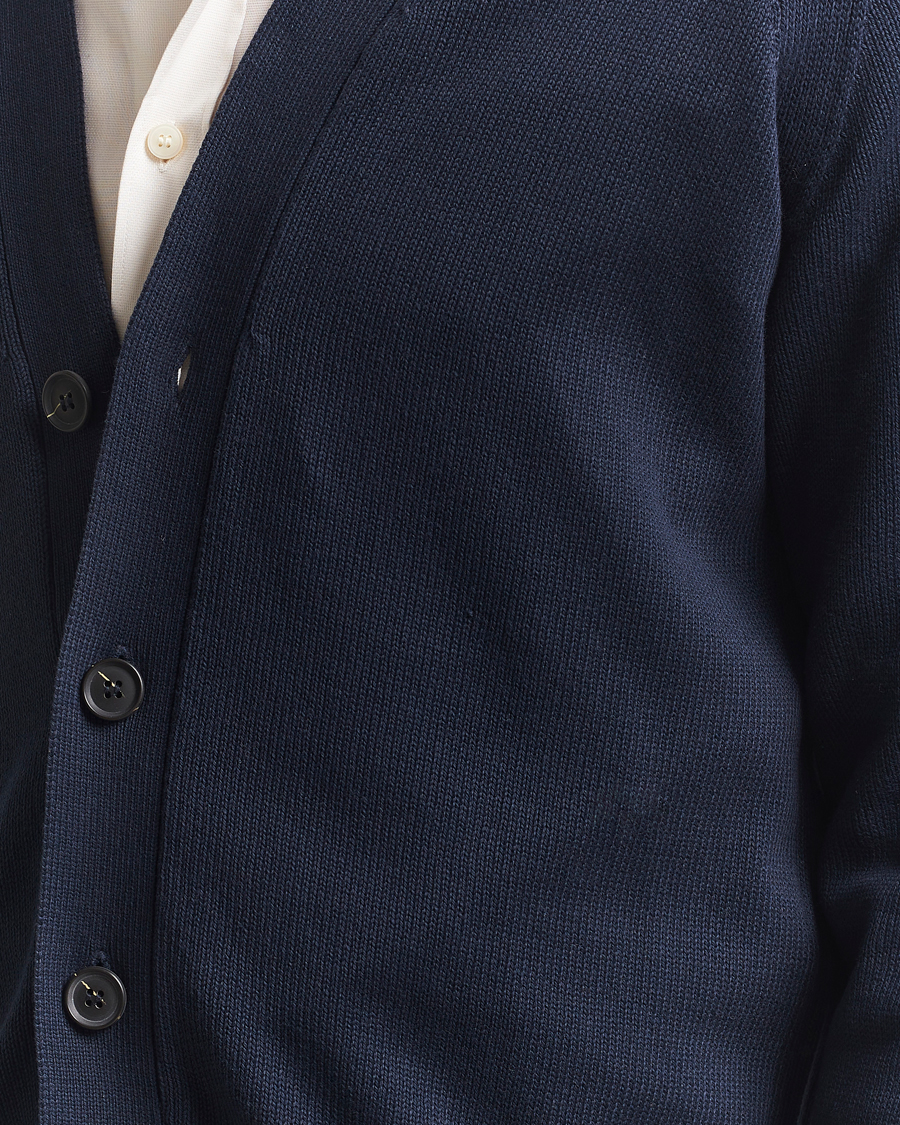 Oscar Jacobson Hover Cotton Cardigan Navy