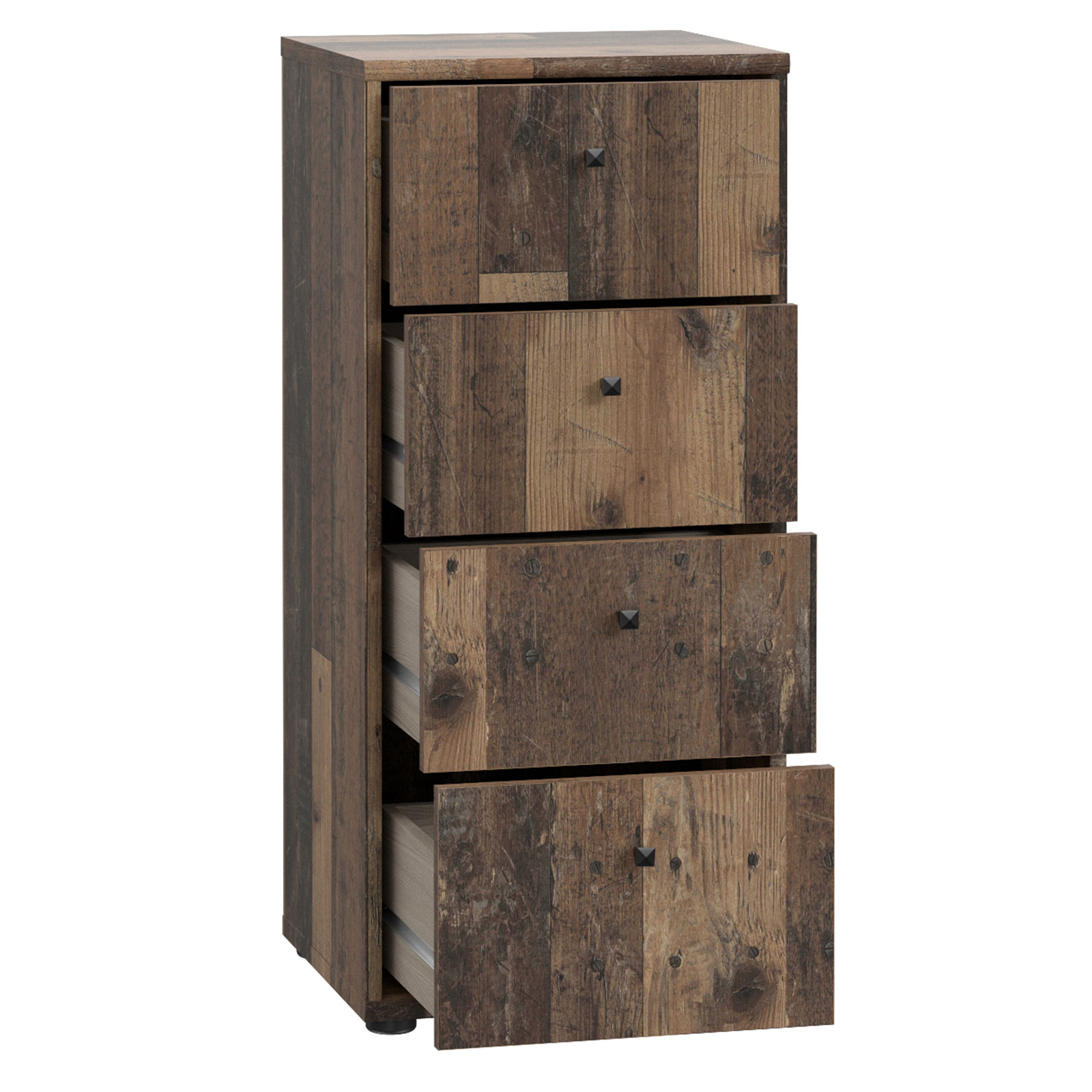 Kommode - Old Wood Vintage - 39 cm breit - vier Schubfächer