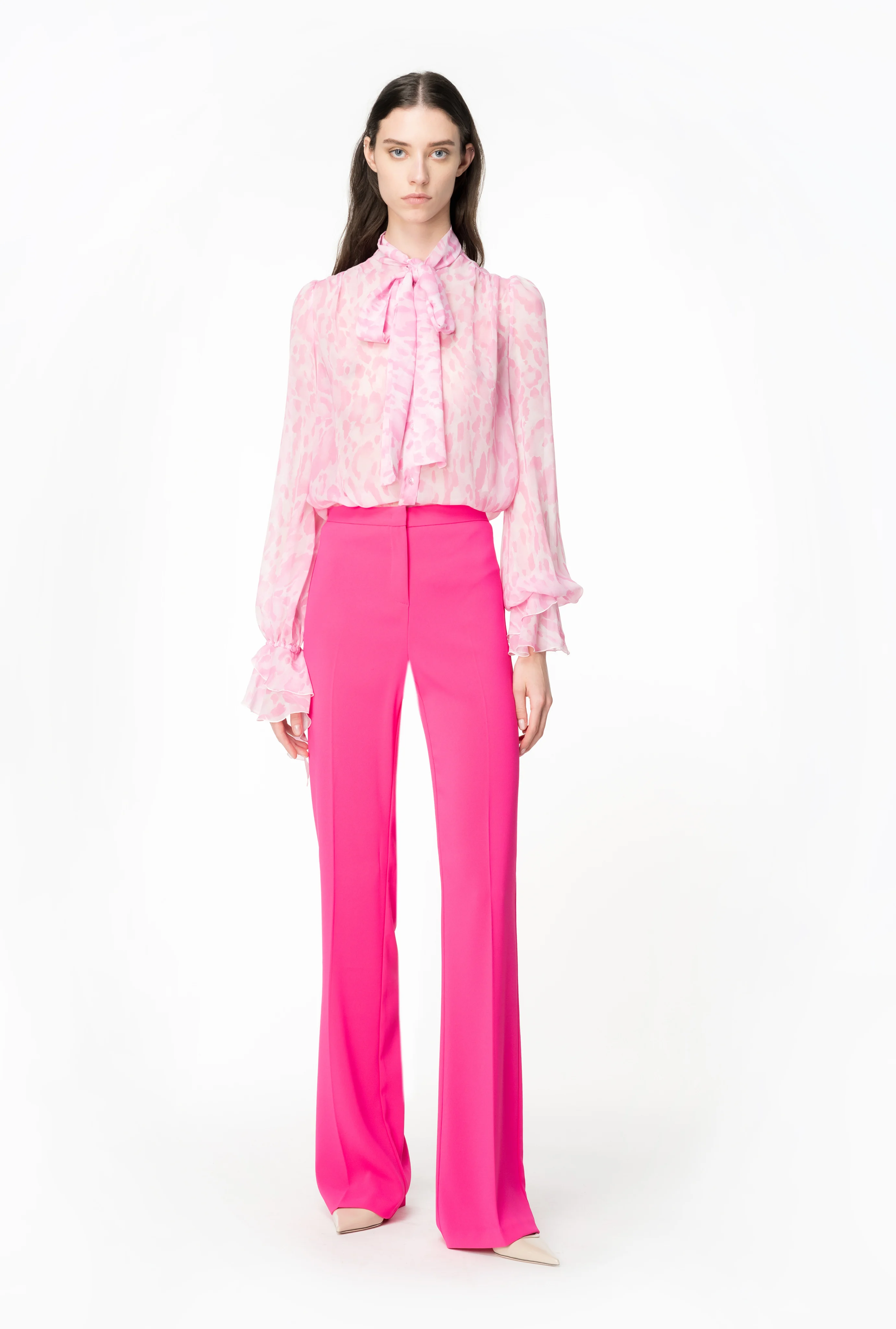 Pantalon flare stretch | Rose