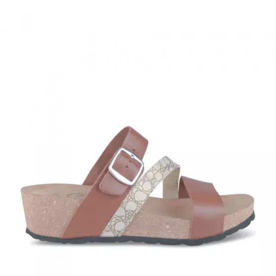 Mules COGNAC MEGIS CASUAL