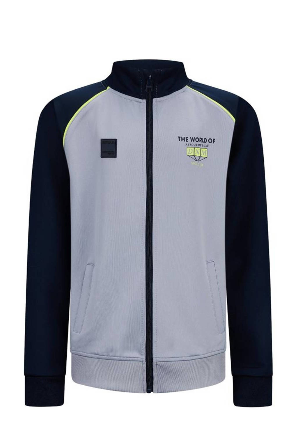 Retour Jeans sweatvest Elwin grijs/donkerblauw