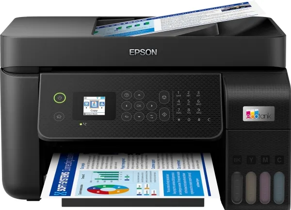 Epson EcoTank ET-4800 - Multifunktionsprinter - farve - blækprinter - kan genopfyldes - A4 (medie) - op til 10 spm (udskriver) - 100 ark - 33.6 Kbps - USB, LAN, Wi-Fi - sort