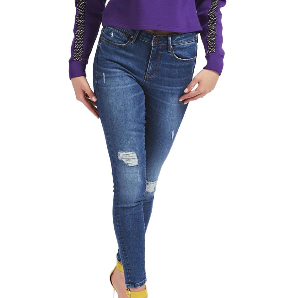 Guess Jean Ultra Skinny Bleu femme Guess Shed